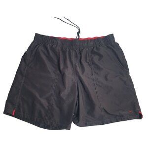 Speedo Men Black Swim Trunks Shorts Large Polyester Sport Pool Vacation Beach
